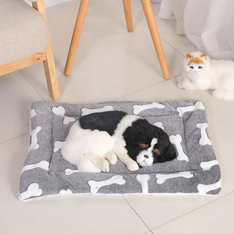 Cozy Double-Sided Pet Mat for Cats and Small Dogs - Soft Plush Sleeping Pad and Travel Blanket