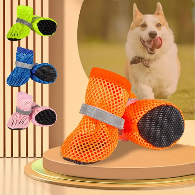 Protect Your Pup's Paws with Our 4-Piece Non-Slip Breathable Dog Boots – Perfect for Small to Medium Dogs!