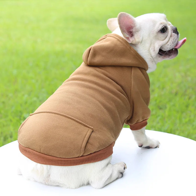 Cozy Up Your Pup: Stylish Dog Winter Hooded Sweatshirt for Small to Medium Breeds - Perfect for Chihuahuas and French Bulldogs!