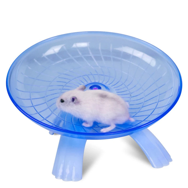 Silent and Stylish Pet Hamster Running Wheel - Mute Flying Saucer with Steel Axle for Happy Small Animals