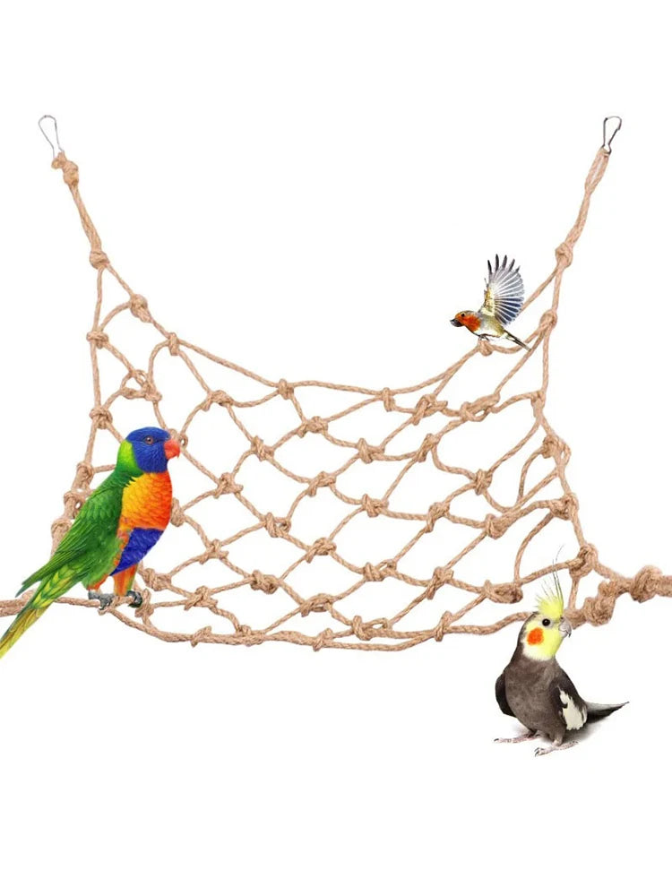 Deluxe Parrot Swing Rope - Fun Climbing Net & Hammock for Birds, Hamsters, and Rabbits - Perfect Chewing and Playing Gym