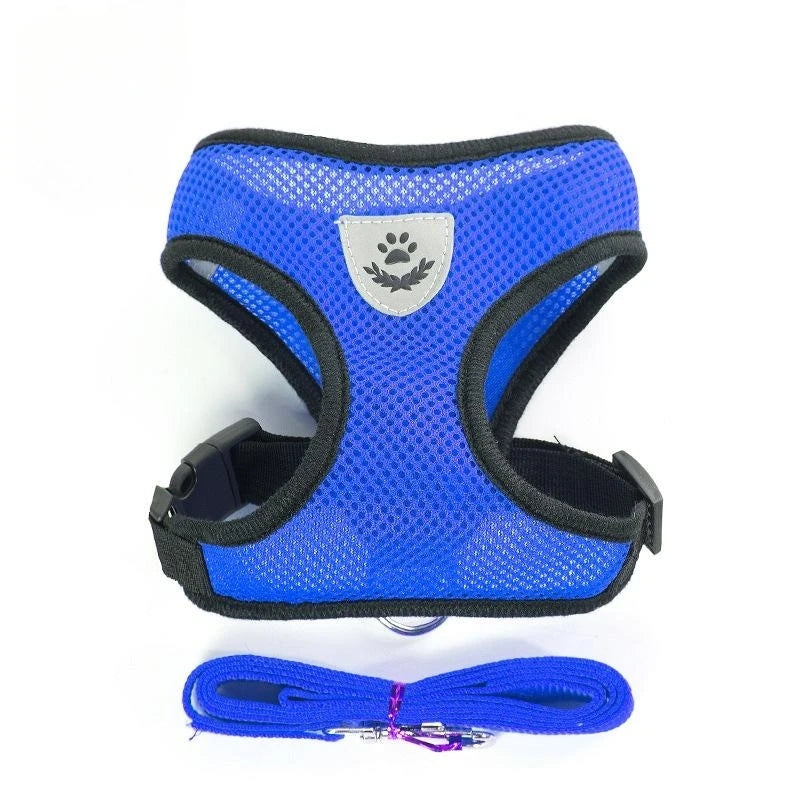 Adjustable Reflective Cat and Dog Harness with Leash - Breathable Mesh Vest for Ultimate Comfort and Safety