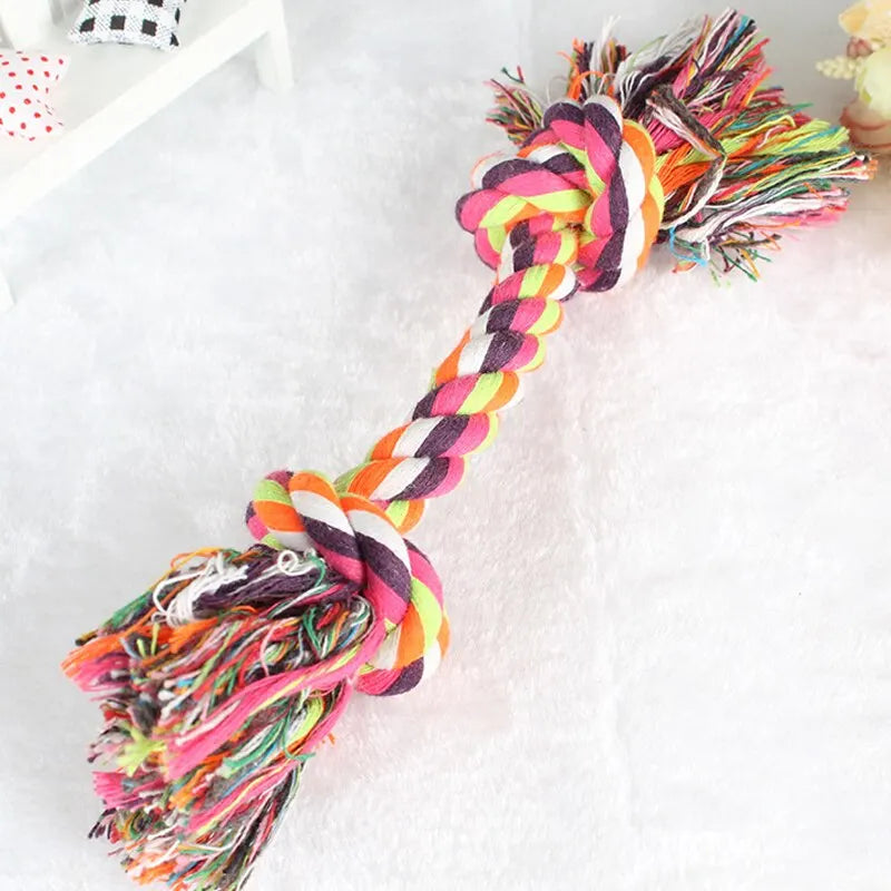 Durable Cotton Rope Knot Dog Toy - Molar Bite-Resistant Chew Toy for Small Pups - Enjoy Safe and Fun Dental Care!