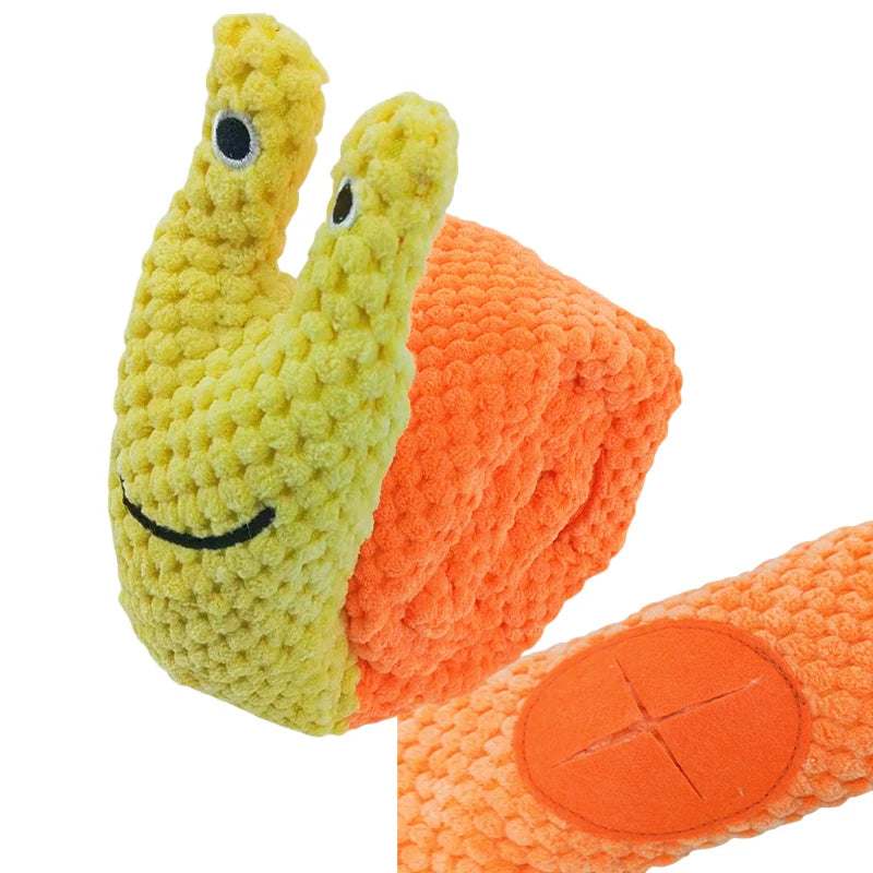 Engaging and Interactive Plush Dog Puzzle Feeder with Sound Squeak - Perfect Toy for Spirited Puppies and Chewing Enthusiasts