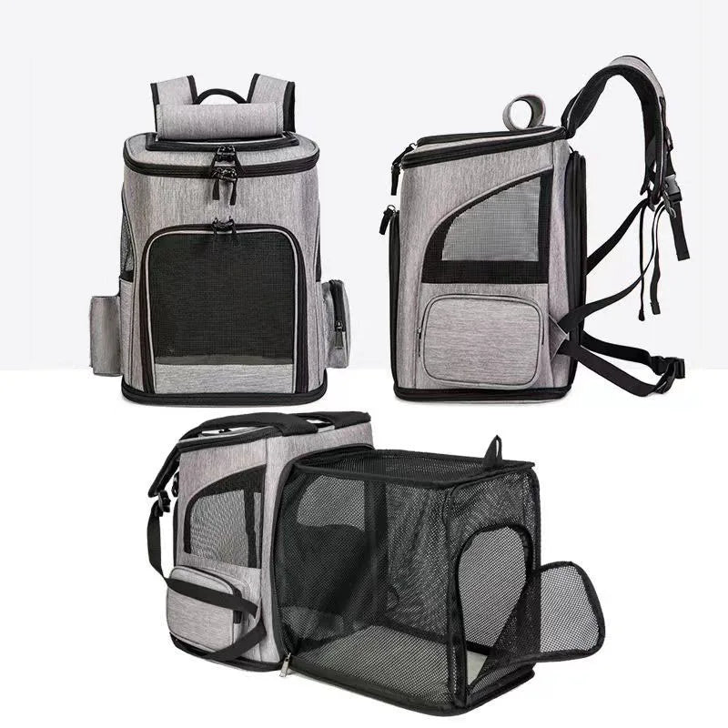 Stylish and Spacious Breathable Cat Carrier Backpack - Perfect for Travel with Your Furry Friend!