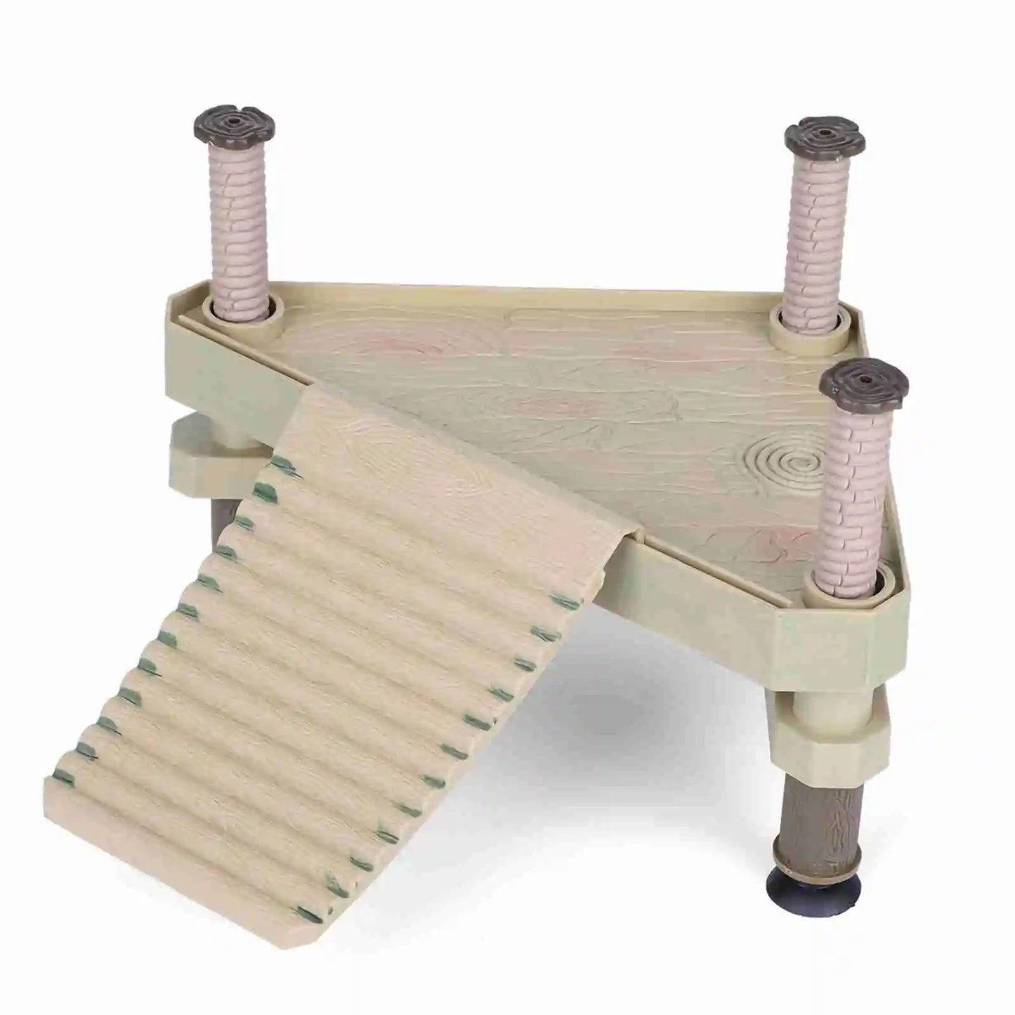 Elevate Your Turtle's Habitat with the Reptiles Floating Platform Pier and Ramp Ladder - Perfect for Small to Medium Turtles!