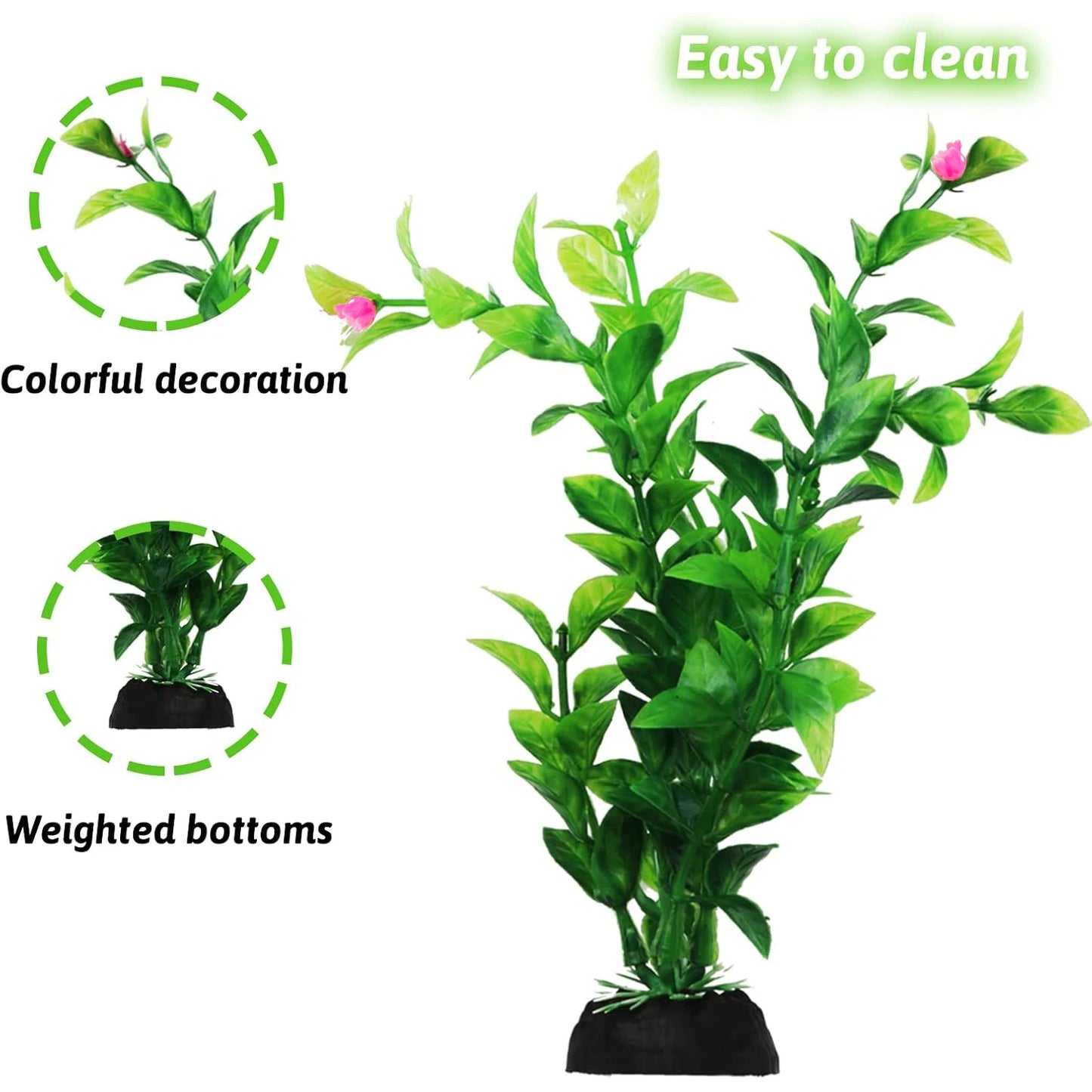 Transform Your Aquarium with 10 Pcs of Lush Green Artificial Plants - Perfect Decorations for Fish Tanks