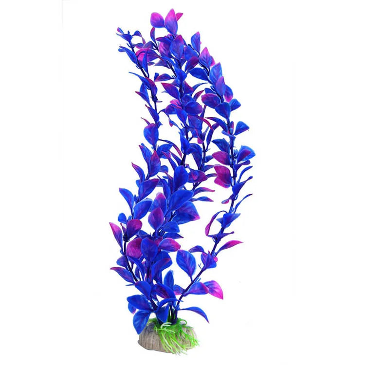 Lifelike Plastic Aquarium Water Grass - Stunning Green & Blue-Purple Artificial Plants for Your Fish Tank Decoration