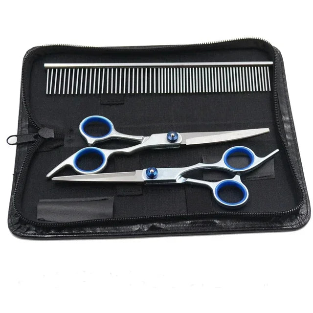 Professional 6-Inch Stainless Steel Dog Grooming Scissors - Essential Cutting Tools for Pet Hairdressers