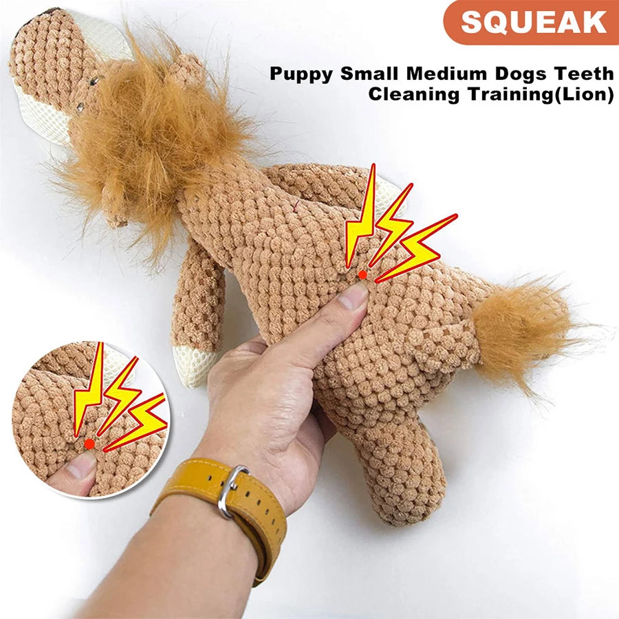 Exciting Large Plush Dog Toy - Bite-Resistant Sound Features in Adorable Animal Designs for Small & Medium Dogs
