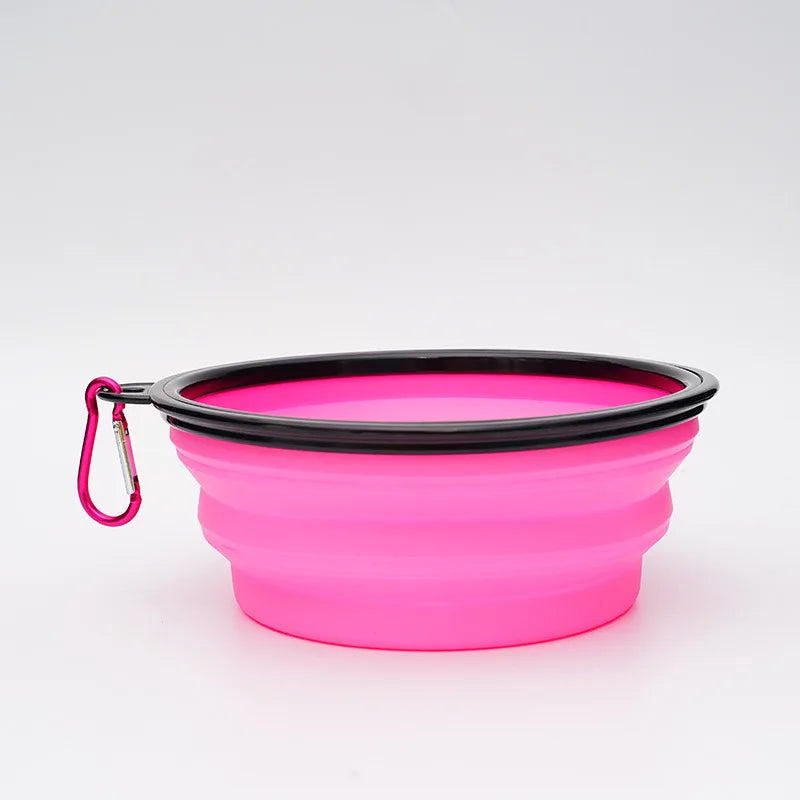 Ultimate Travel Companion: Folding Silicone Dog Bowl with Carabiner for Convenient Outdoor Feeding