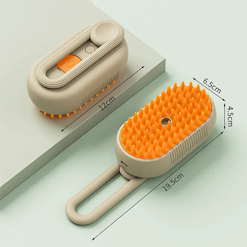 Revolutionary 3-in-1 Steam Brush for Cats and Dogs – Effortless Grooming, Gentle Massage, and Effective Hair Removal!