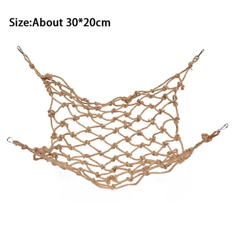 Deluxe Parrot Swing Rope - Fun Climbing Net & Hammock for Birds, Hamsters, and Rabbits - Perfect Chewing and Playing Gym