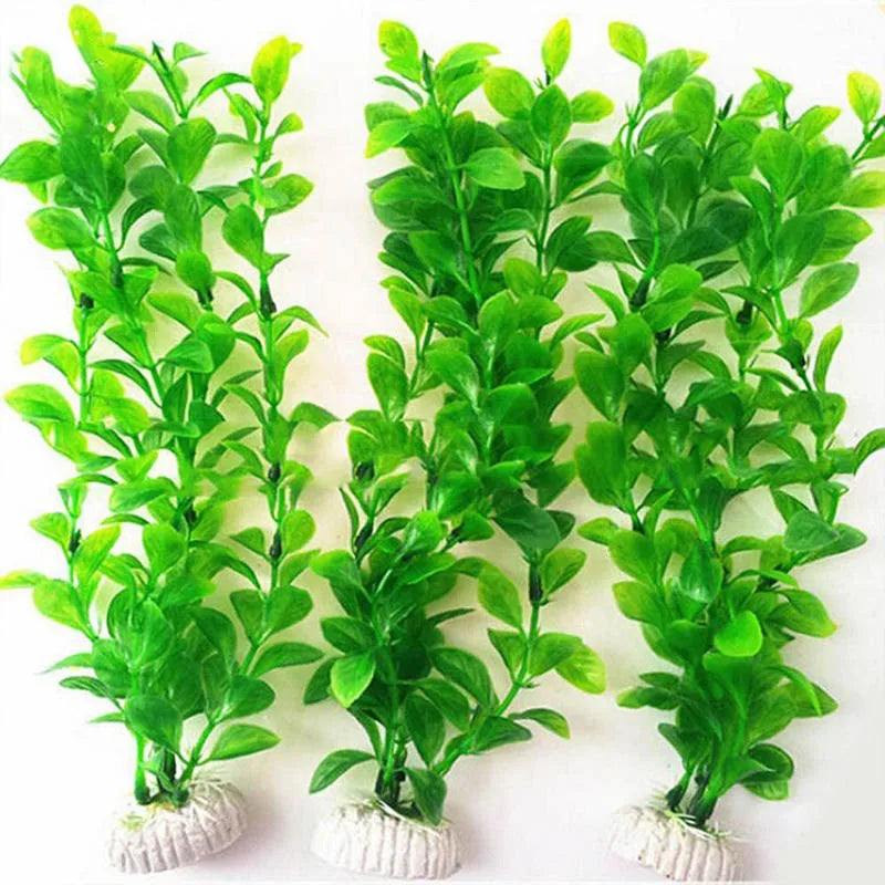 Lifelike Plastic Aquarium Water Grass - Stunning Green & Blue-Purple Artificial Plants for Your Fish Tank Decoration