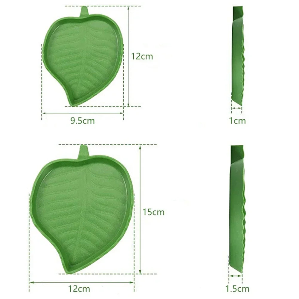Leaf-Shaped Reptile Feeder Bowl for Turtles, Lizards, Hamsters, and Snakes – Perfect Pet Supply for Small Animals