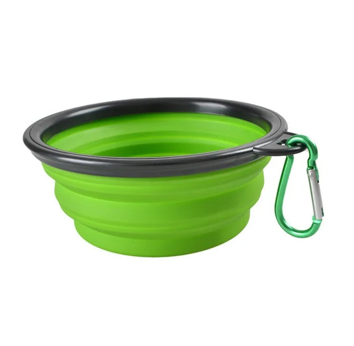 Ultimate Travel Companion: Folding Silicone Dog Bowl with Carabiner for Convenient Outdoor Feeding