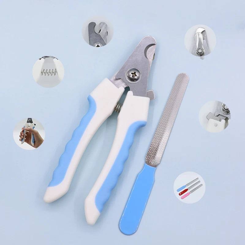 Groom Your Furry Friends with Our Premium Stainless Steel Nail Clipper Set - Perfect for Dogs and Cats!