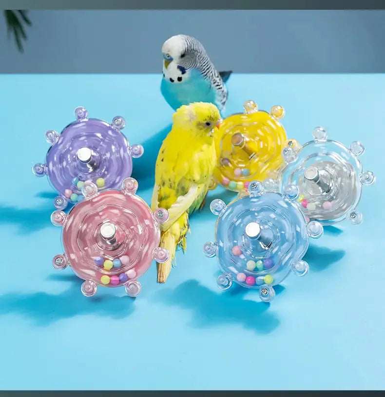 Engaging Interactive Parrot Toy: Rotating Treat Dispenser for Fun and Mental Stimulation