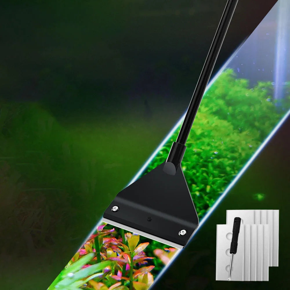 Revolutionize Your Aquarium Maintenance with the Stainless Steel Dual-Use Algae Scraper - Effortlessly Clean Your Fish Tank!