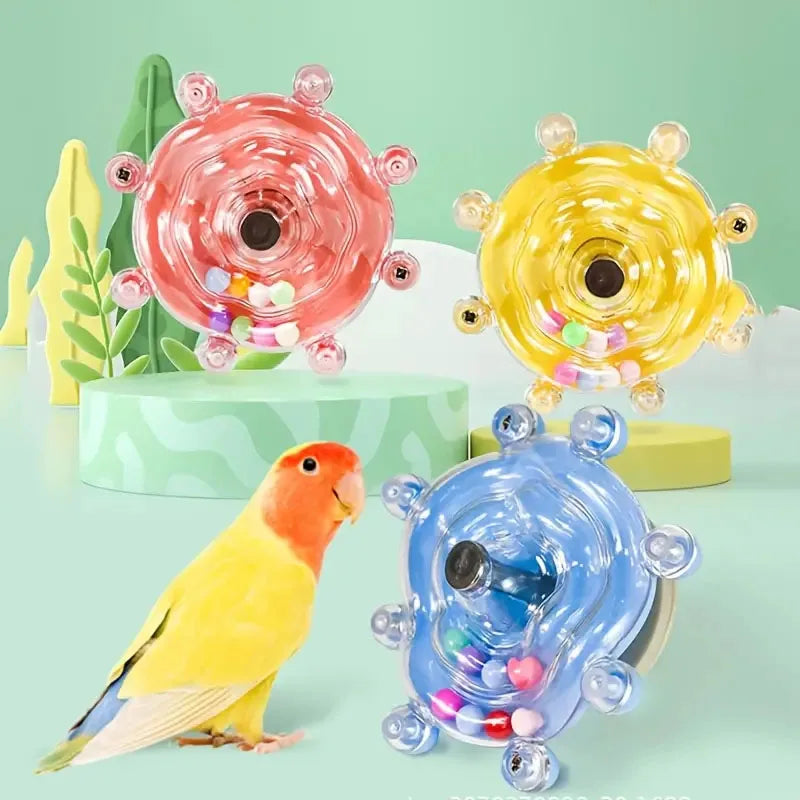 Engaging Interactive Parrot Toy: Rotating Treat Dispenser for Fun and Mental Stimulation