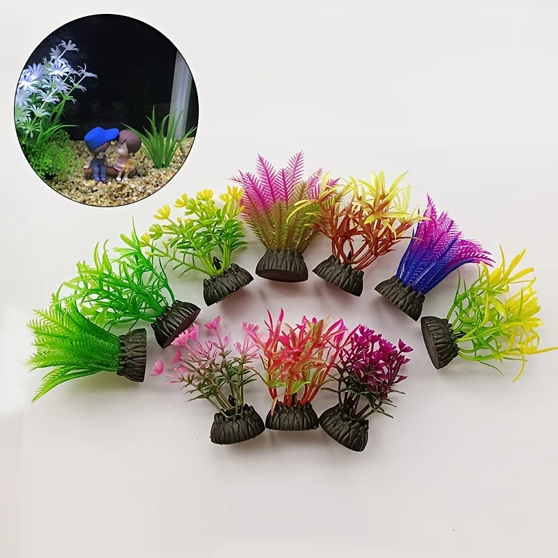 Transform Your Aquarium with 10 Pcs of Lifelike Artificial Seaweed Plants - Perfect for Fish Tank Decor!