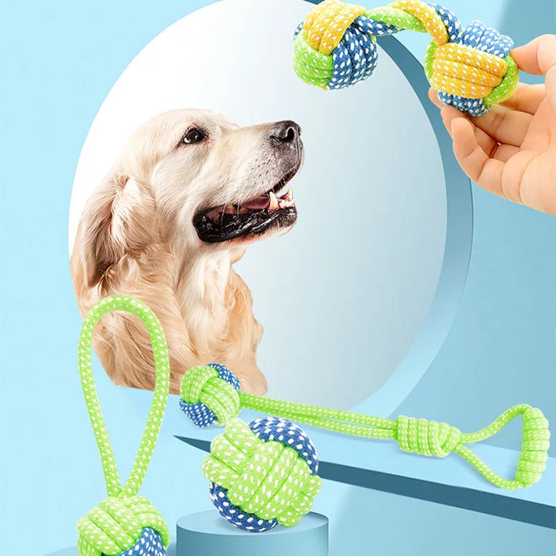 Engaging and Safe Interactive Dog Toys - Cotton Rope Balls for Dental Care and Endless Fun!