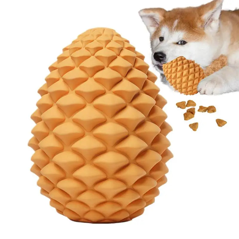 Exciting Pine Cone Dog Treat Dispensing Toy - Durable Chew Toy for Teeth Cleaning and Endless Fun!