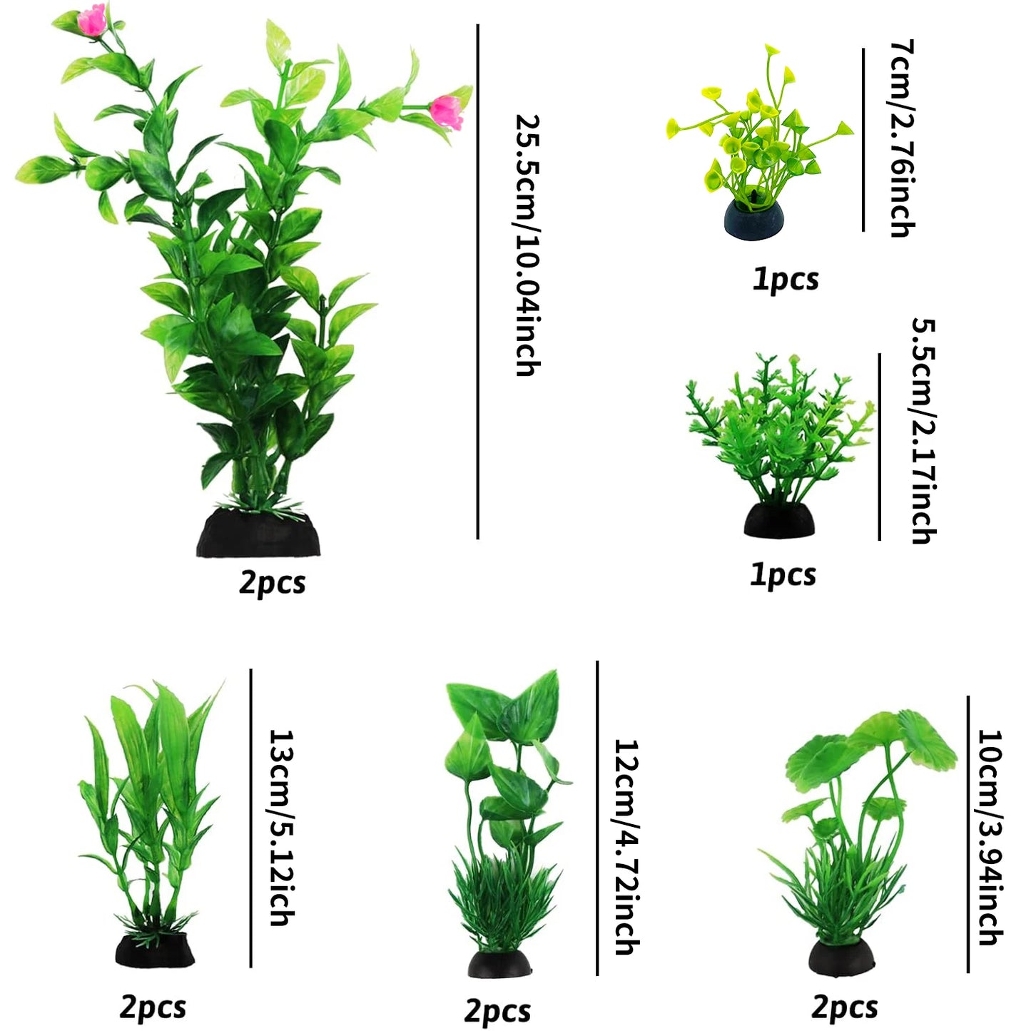 Transform Your Aquarium with 10 Pcs of Lush Green Artificial Plants - Perfect Decorations for Fish Tanks