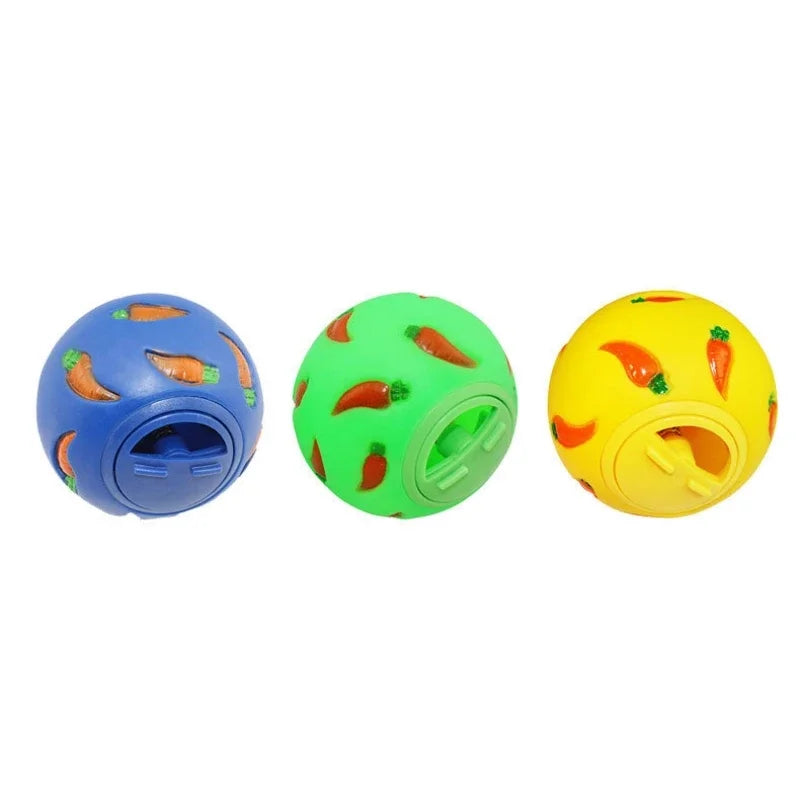 Engaging Interactive Rabbit Treat Ball - Slow Feeder & Snack Dispensing Toy for Bunnies, Ferrets, and Hamsters