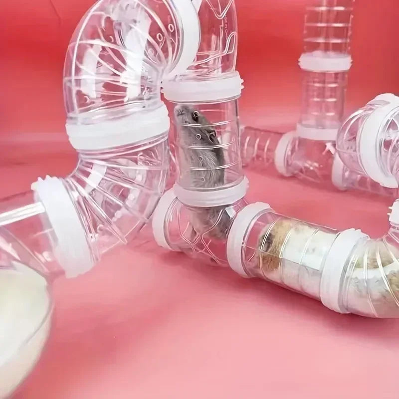 Creative Hamster Plastic Tube Maze Tunnel - DIY Fun for Your Golden Hamster!