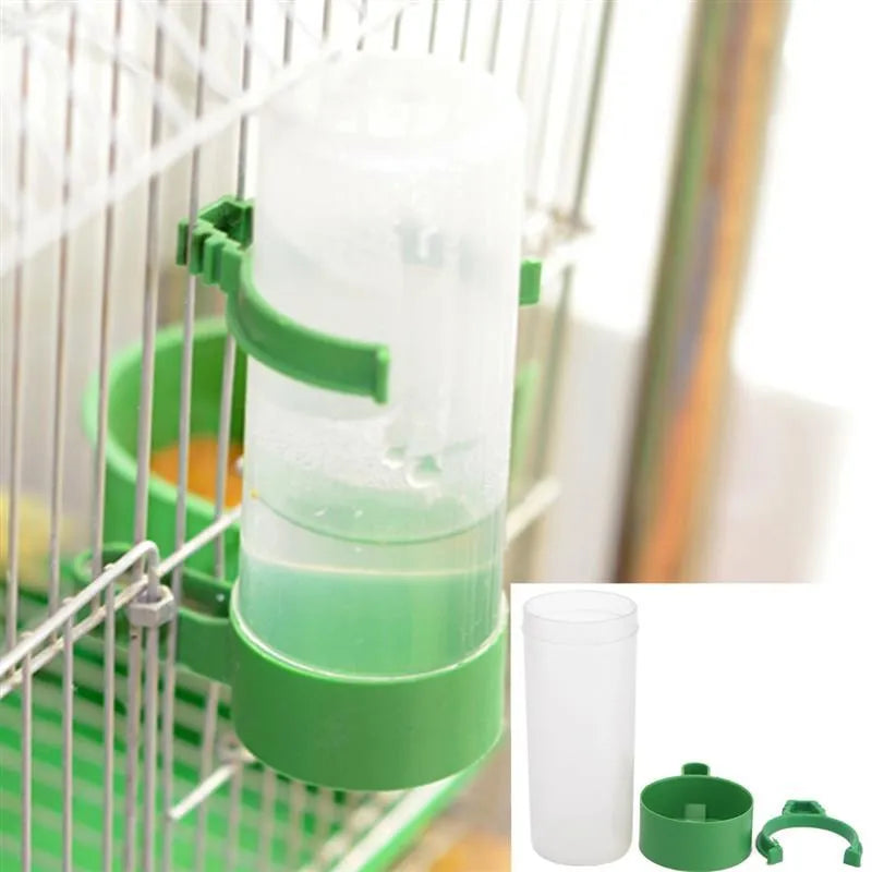 Automatic Bird Feeder and Water Dispenser - 4 Durable Plastic Cups for Parrots and Birds - Essential Feeding Accessories