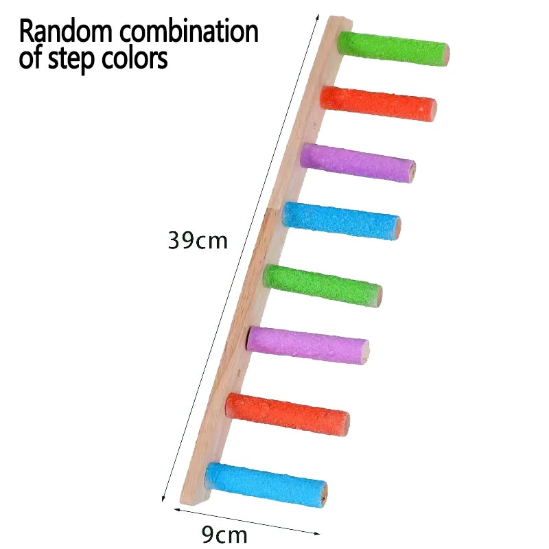 Engaging and Fun Wooden Bird Climbing Ladder - 4/6/8 Step Parrot Toy for Interactive Play and Exercise