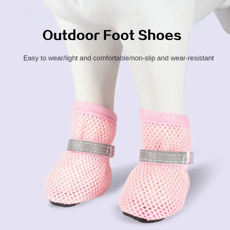 Protect Your Pup's Paws with Our 4-Piece Non-Slip Breathable Dog Boots – Perfect for Small to Medium Dogs!