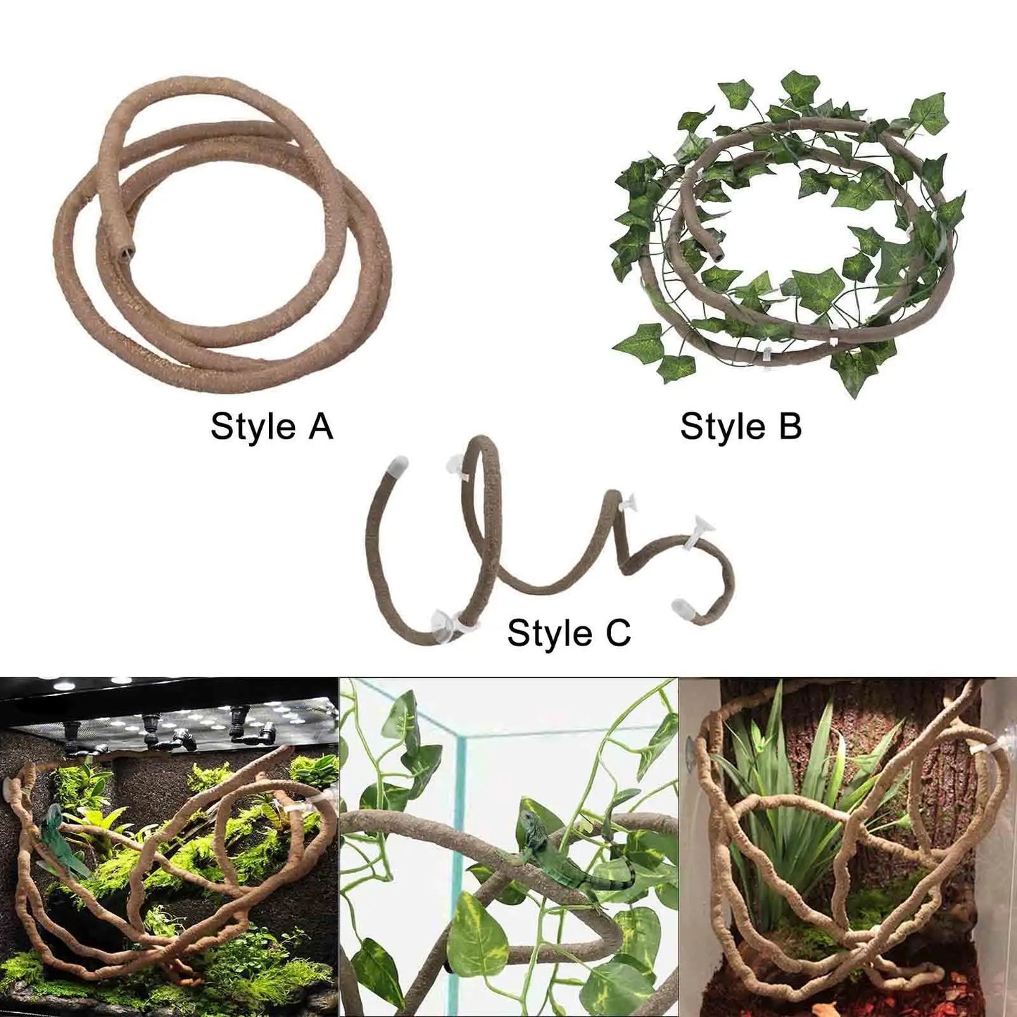 Transform Your Reptile's Habitat with Realistic Reptile Vines - Perfect for Chameleons, Snakes, and Geckos!