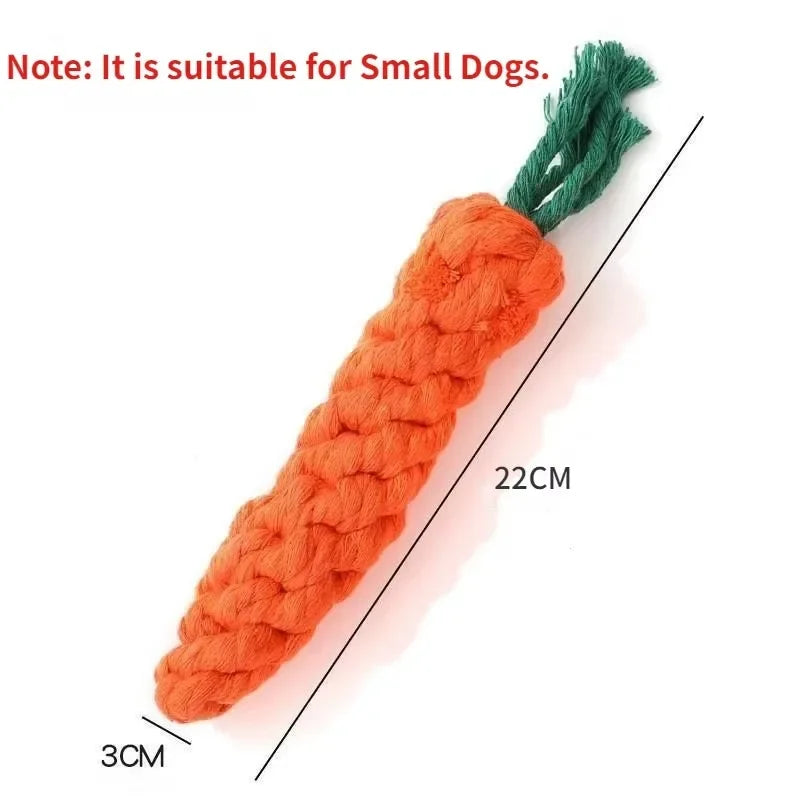 Get Your Pup Chewing with Our Quirky Carrot Knot Rope Toy - Perfect for Playful Dogs and Cats!