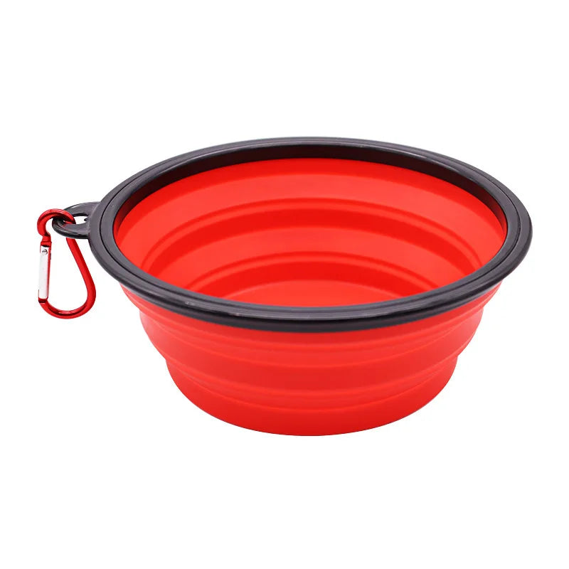 Ultimate Travel Companion: Folding Silicone Dog Bowl with Carabiner for Convenient Outdoor Feeding