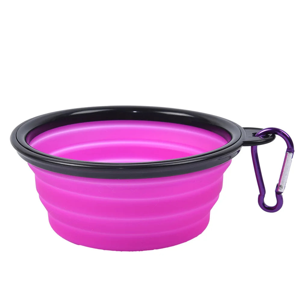Ultimate Travel Companion: Folding Silicone Dog Bowl with Carabiner for Convenient Outdoor Feeding