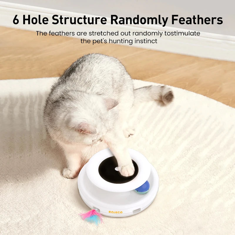 Engaging 2 in 1 Cat Teaser Toy: Interactive Feather & Fun Ball Set with 5 Modes for Endless Playtime