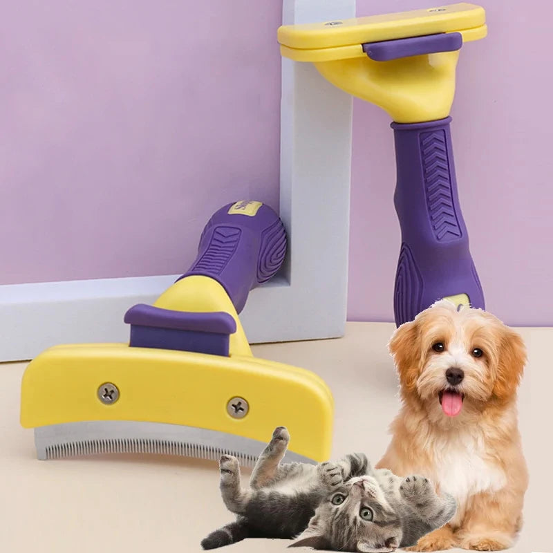 Ultimate Dog and Cat Grooming Brush - Stainless Steel Knotting Comb for Short-Haired Pets, Removes Lice and Loose Hair