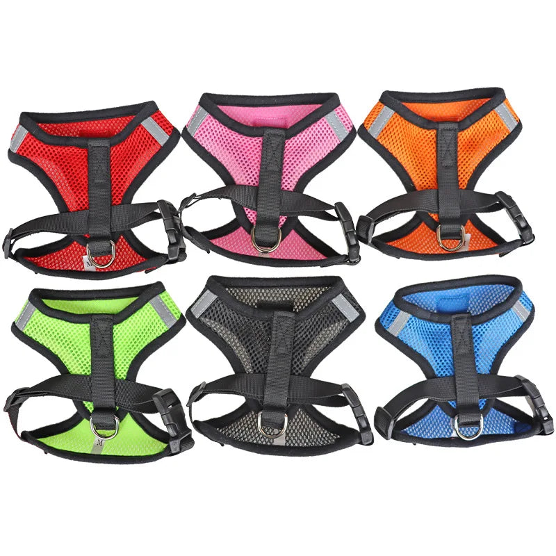 Adjustable Reflective Cat and Dog Harness with Leash - Breathable Mesh Vest for Ultimate Comfort and Safety