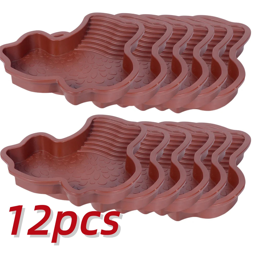 Deluxe Turtles Bathing Pool Water Bowl - Slip-Proof Habitat with Steps for Reptiles to Relax and Soak (35X28.5 cm)