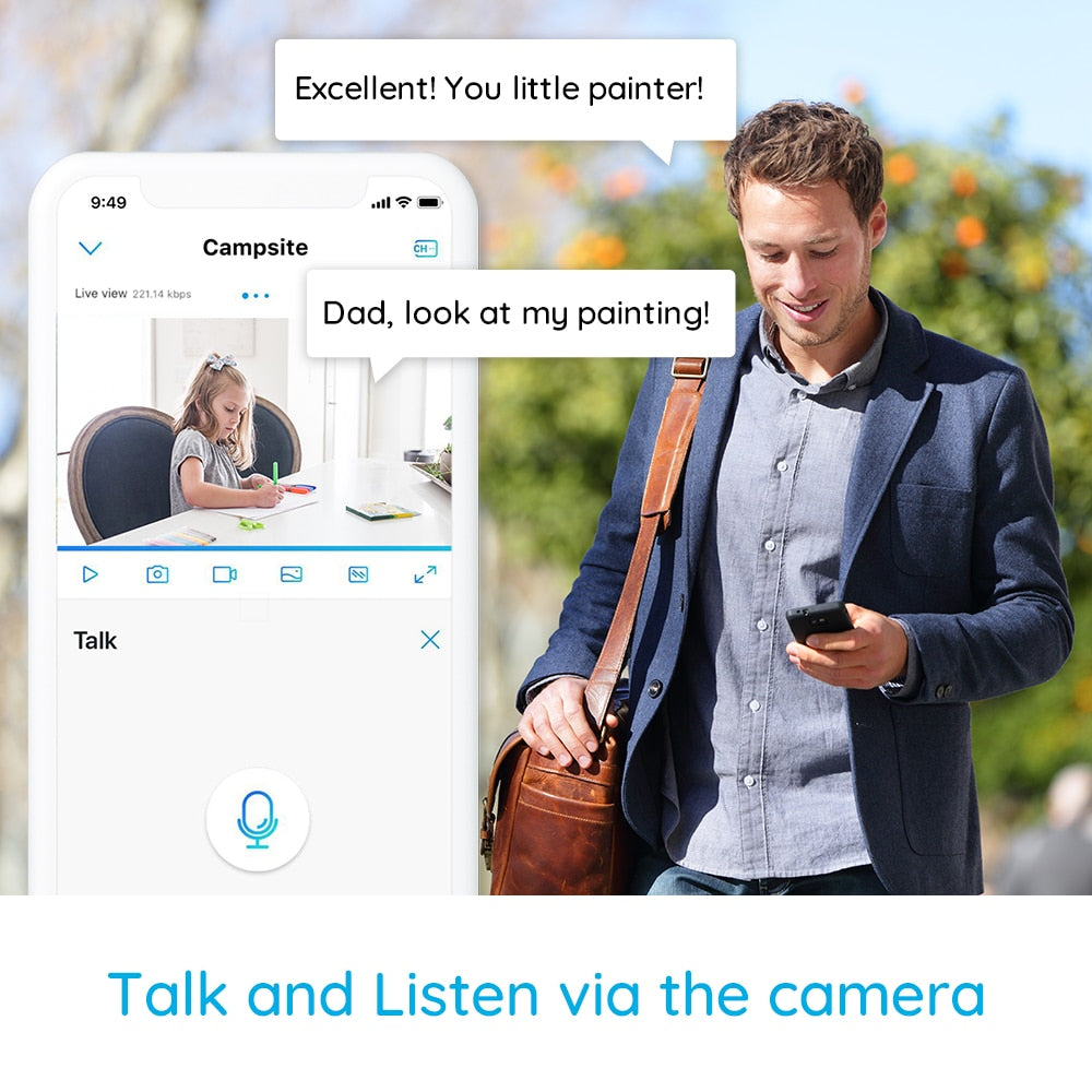 4MP home security ip camera 2.4G/5G WiFi Pan&Tilt listen&talk SD card slot indoor Surveillance Camera E1 Pro-1