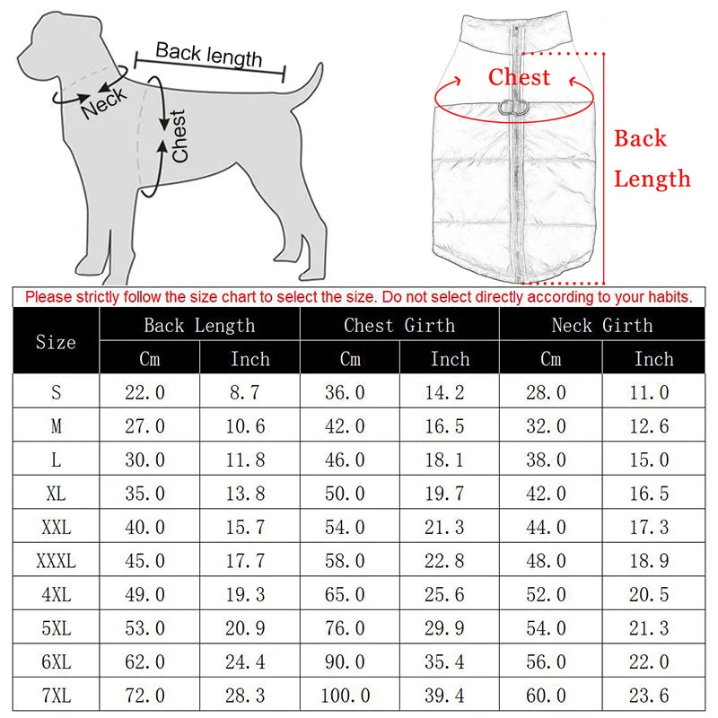 Keep Your Dog Cozy and Stylish This Winter with Our Waterproof Big Dog Coat - Perfect for Small, Medium, and Large Breeds!