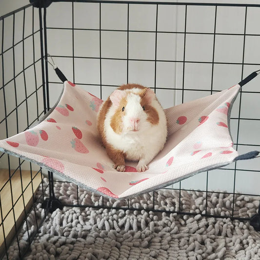Cozy Double-Sided Ice Silk Hammock for Small Pets - Perfect for Hamsters, Ferrets, Guinea Pigs, and Rabbits!