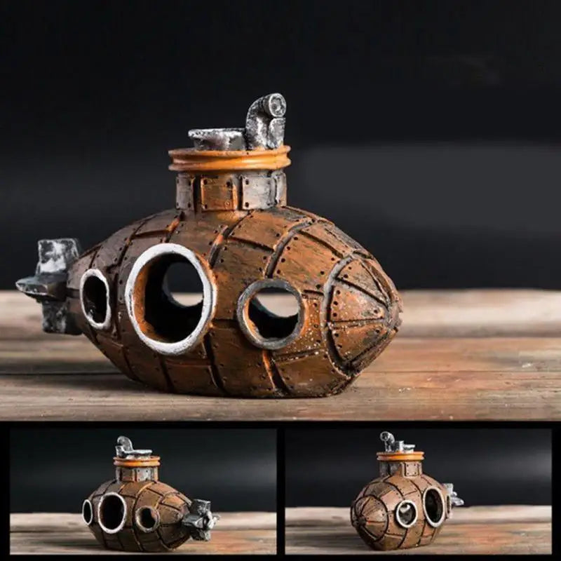 Transform Your Aquarium with Our Stunning Resin Submarine Ornaments - Perfect Fish and Shrimp Shelter!