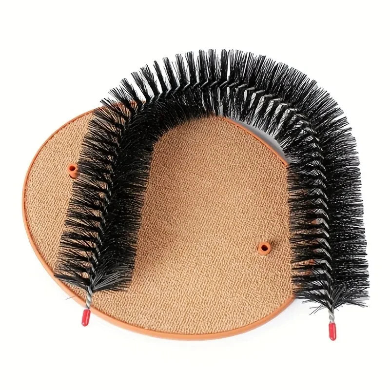 Pamper Your Cat with Our Interactive Grooming Toy Arch - Self-Grooming Brush and Scratching Pad Combo!