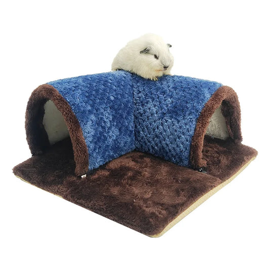Cozy Plush Tunnels for Small Pets - Perfect Winter Hideaway for Guinea Pigs, Squirrels, Rabbits, and More!