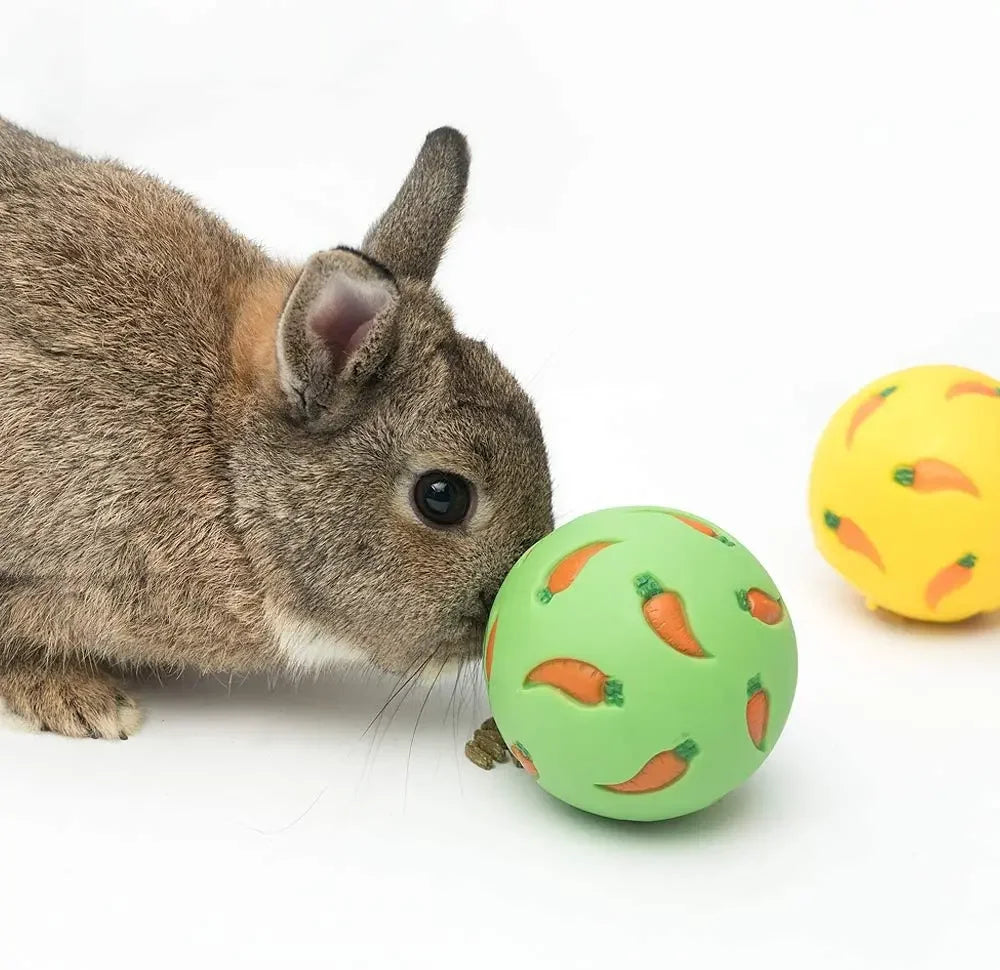 Engaging Interactive Rabbit Treat Ball - Slow Feeder & Snack Dispensing Toy for Bunnies, Ferrets, and Hamsters