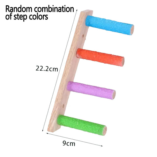 Engaging and Fun Wooden Bird Climbing Ladder - 4/6/8 Step Parrot Toy for Interactive Play and Exercise