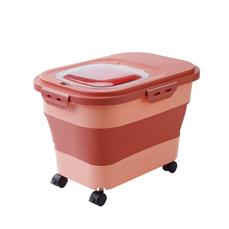 Versatile 13/33LB Collapsible Dog & Cat Food Storage Container - Airtight, Space-Saving Design for Pet Food and Grains